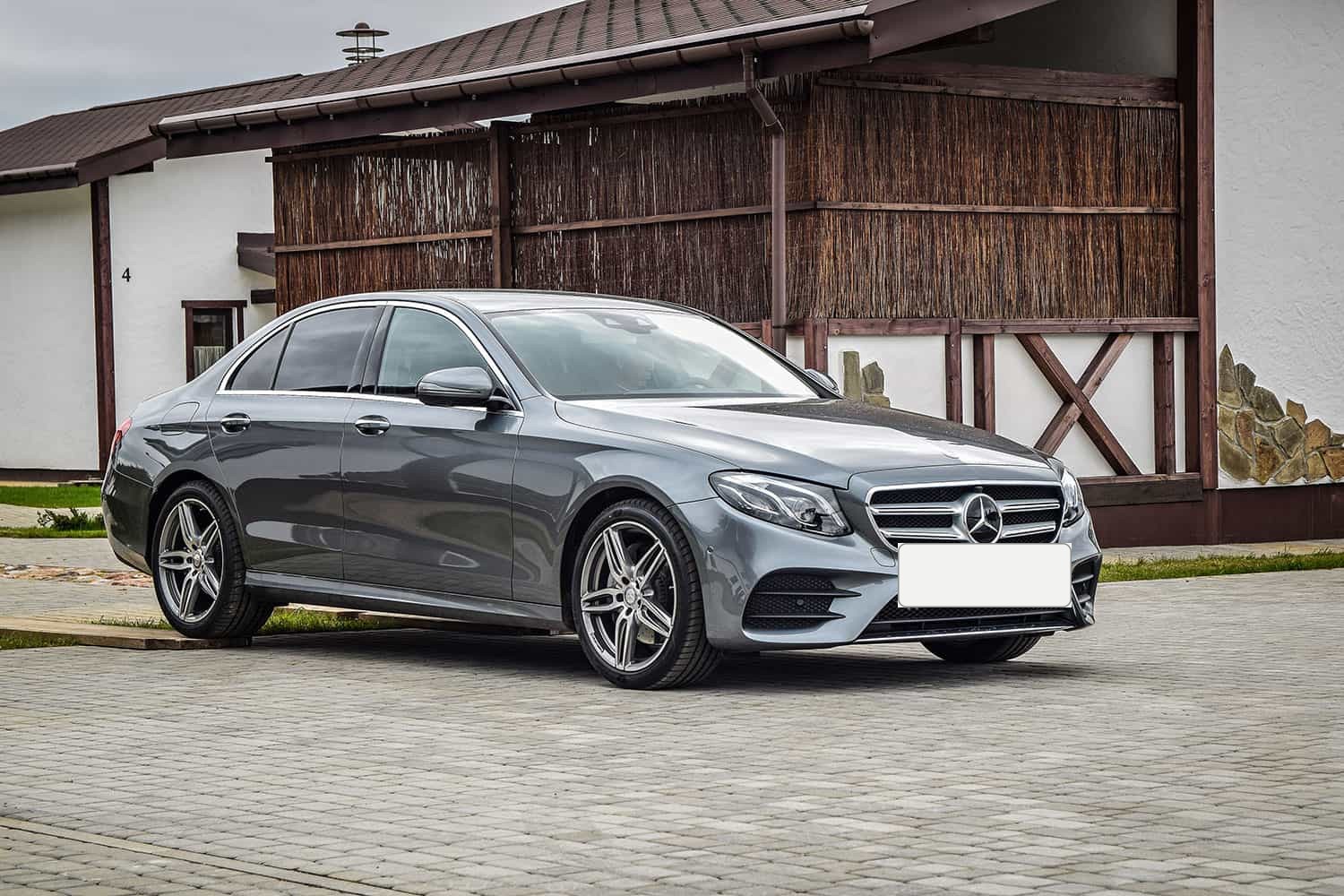 Grey Mercedes-Benz E-Class executive saloon